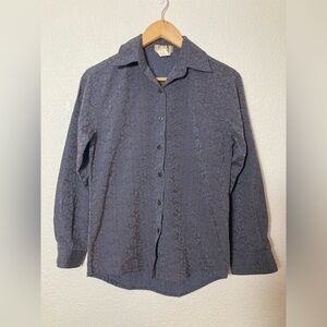 The territory ahead womens XS blue brown embroidered button down shirt